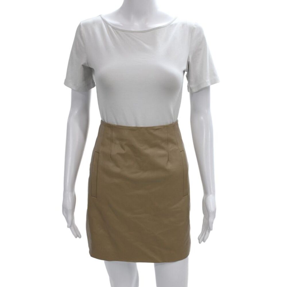 Veronica Beard Womens Straight Pencil Mini Skirt Tan Size 8